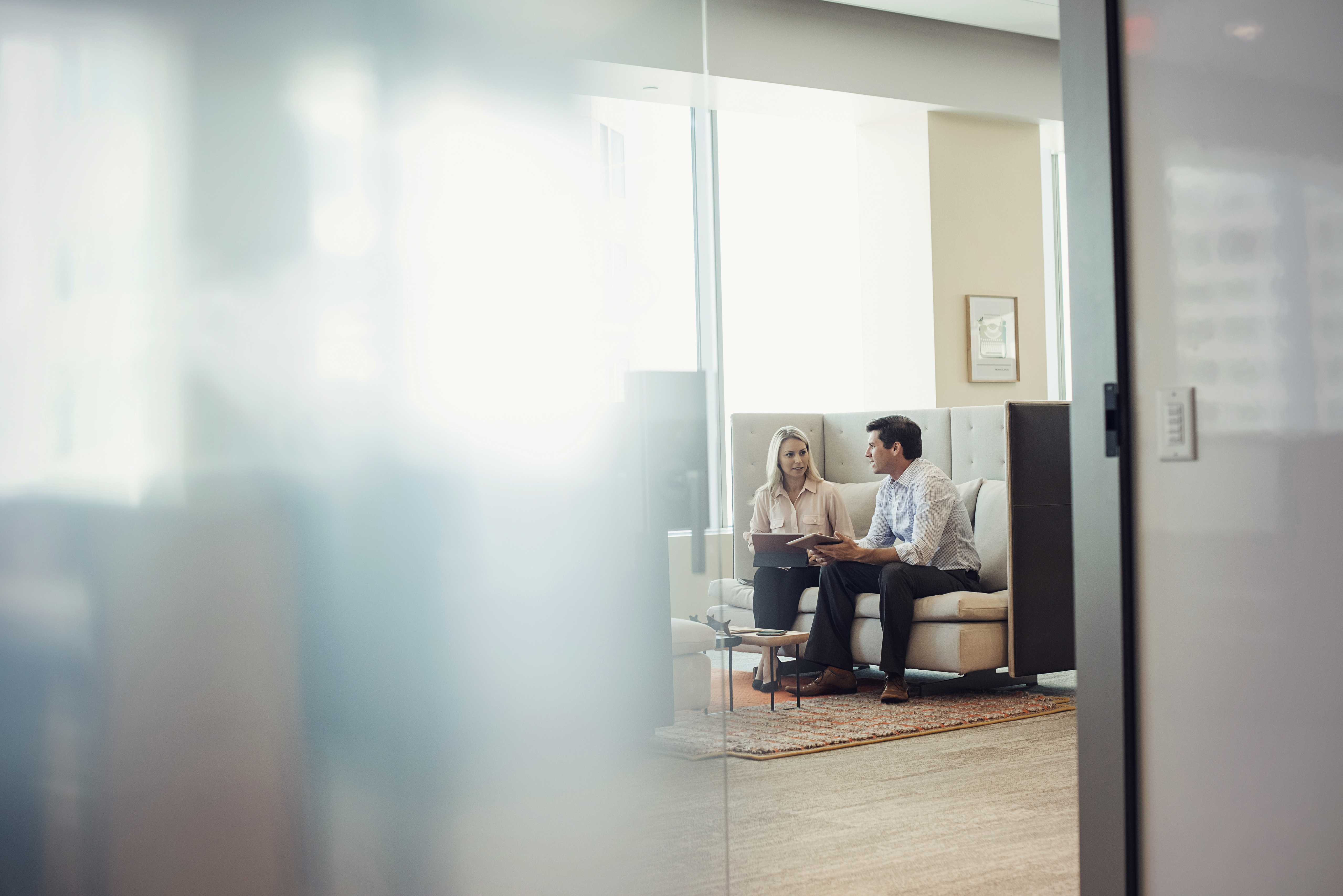 Two People In An Informal Meeting