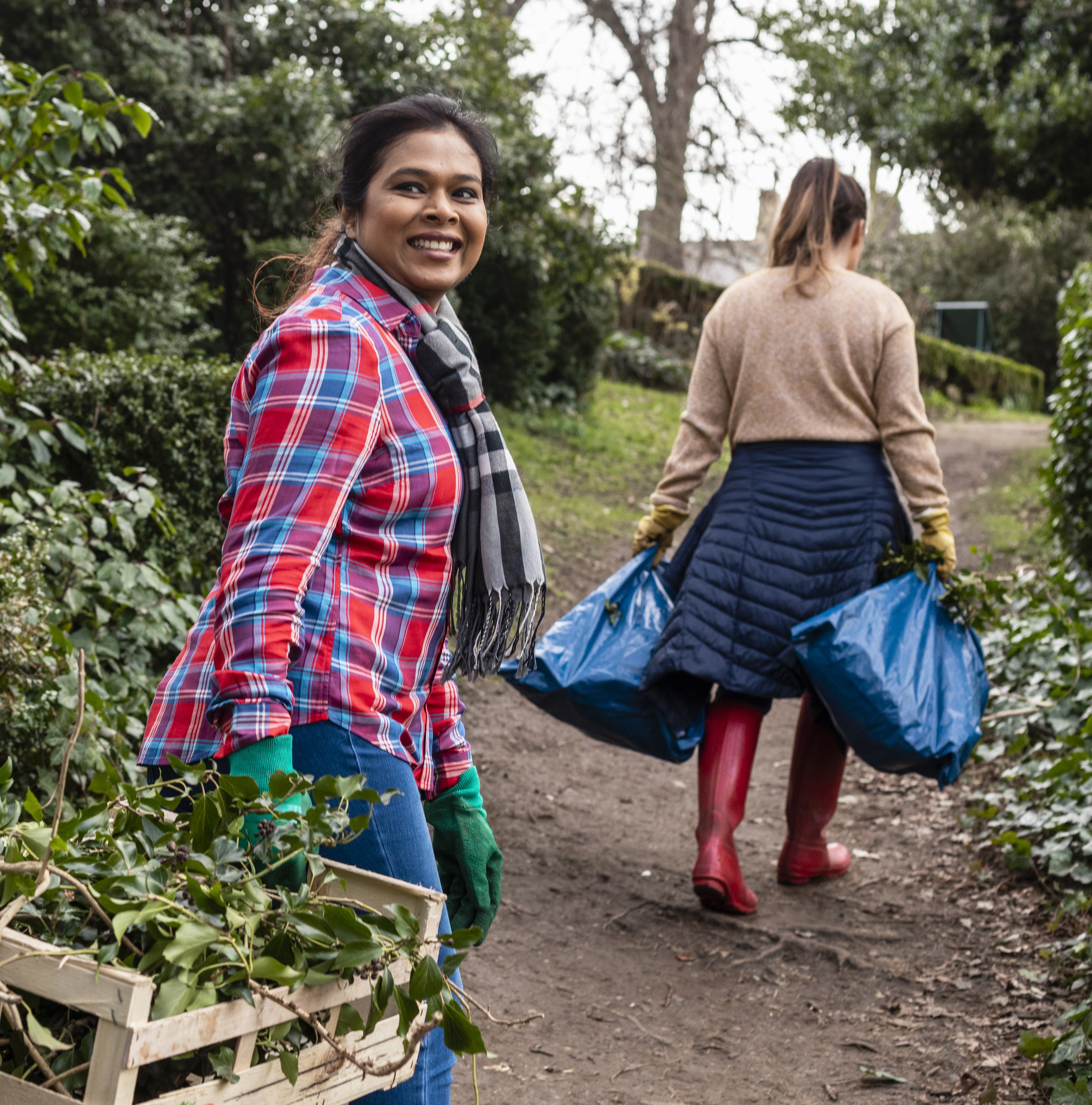 Three Women Gardening Portrait