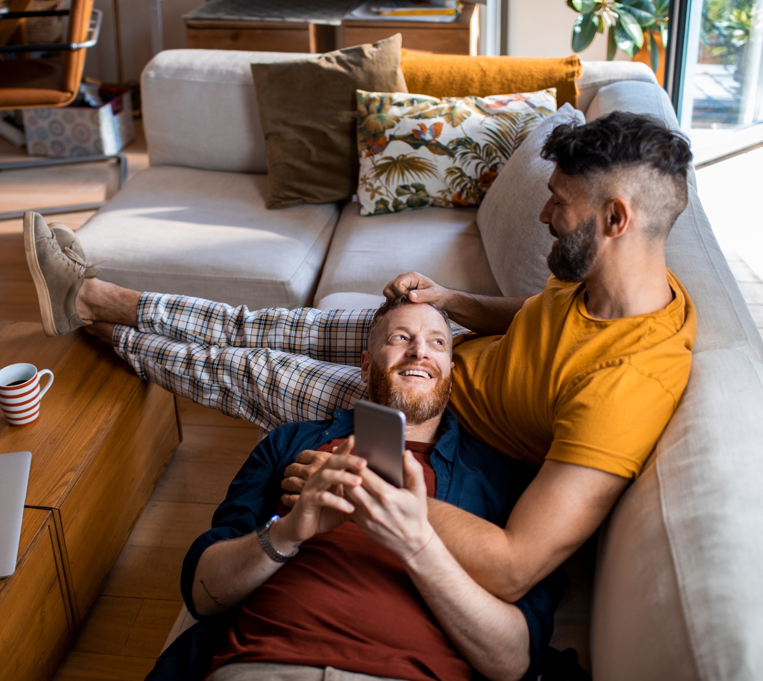 Couple On The Couch Portrait