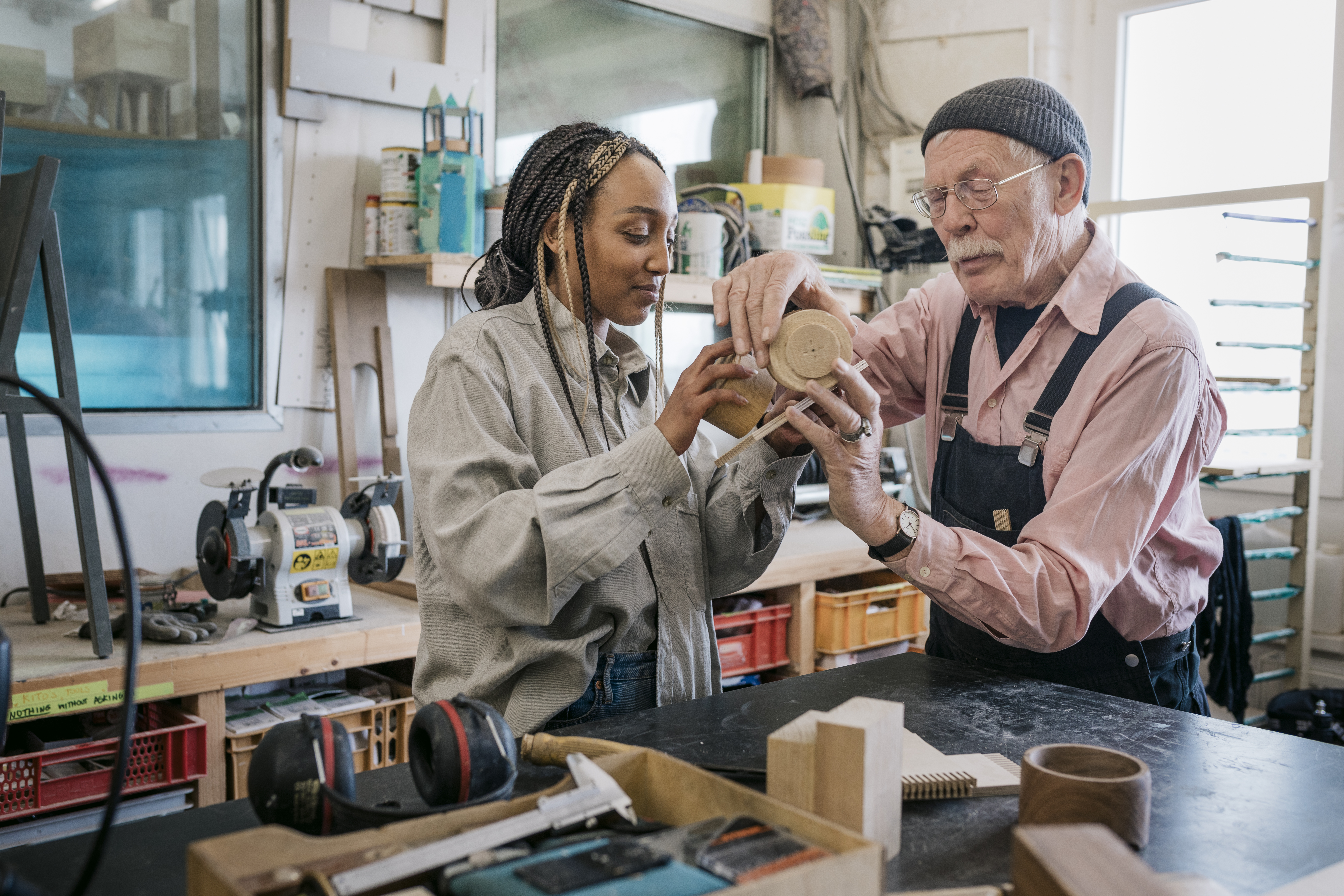 Two People In Workshop