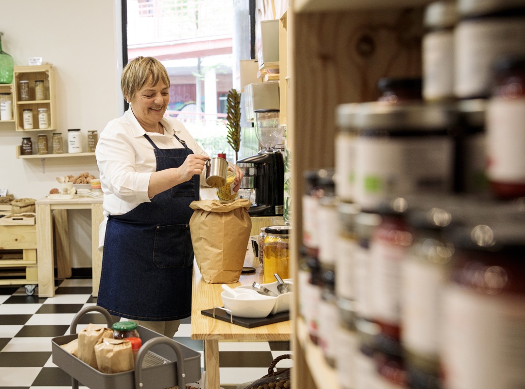 Woman Working In A Bakery