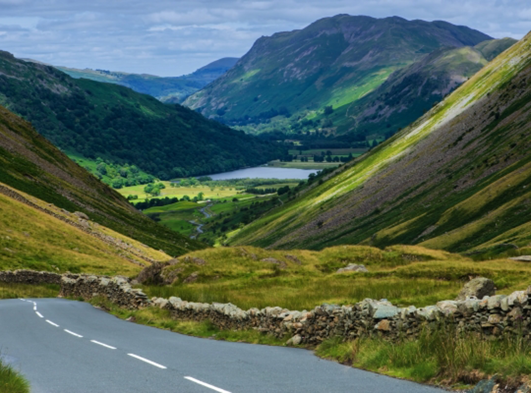 Road Winding Through Mountains